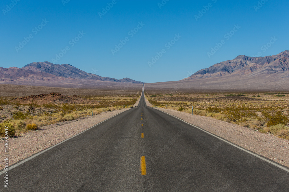 infinity road into the desert