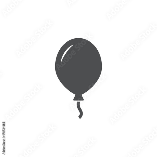 Celebration balloon black silhouette icon clipart. Vector illustration