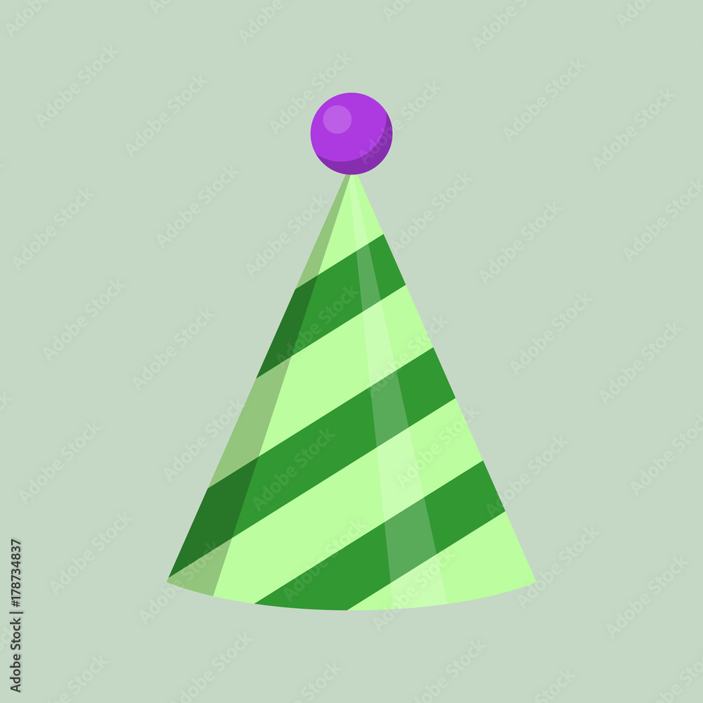 Party hat cone. Accessory, symbol of the holiday. Birthday Colorful Cap Party hat cone. Accessory, symbol of the holiday. Birthday Colorful Cap