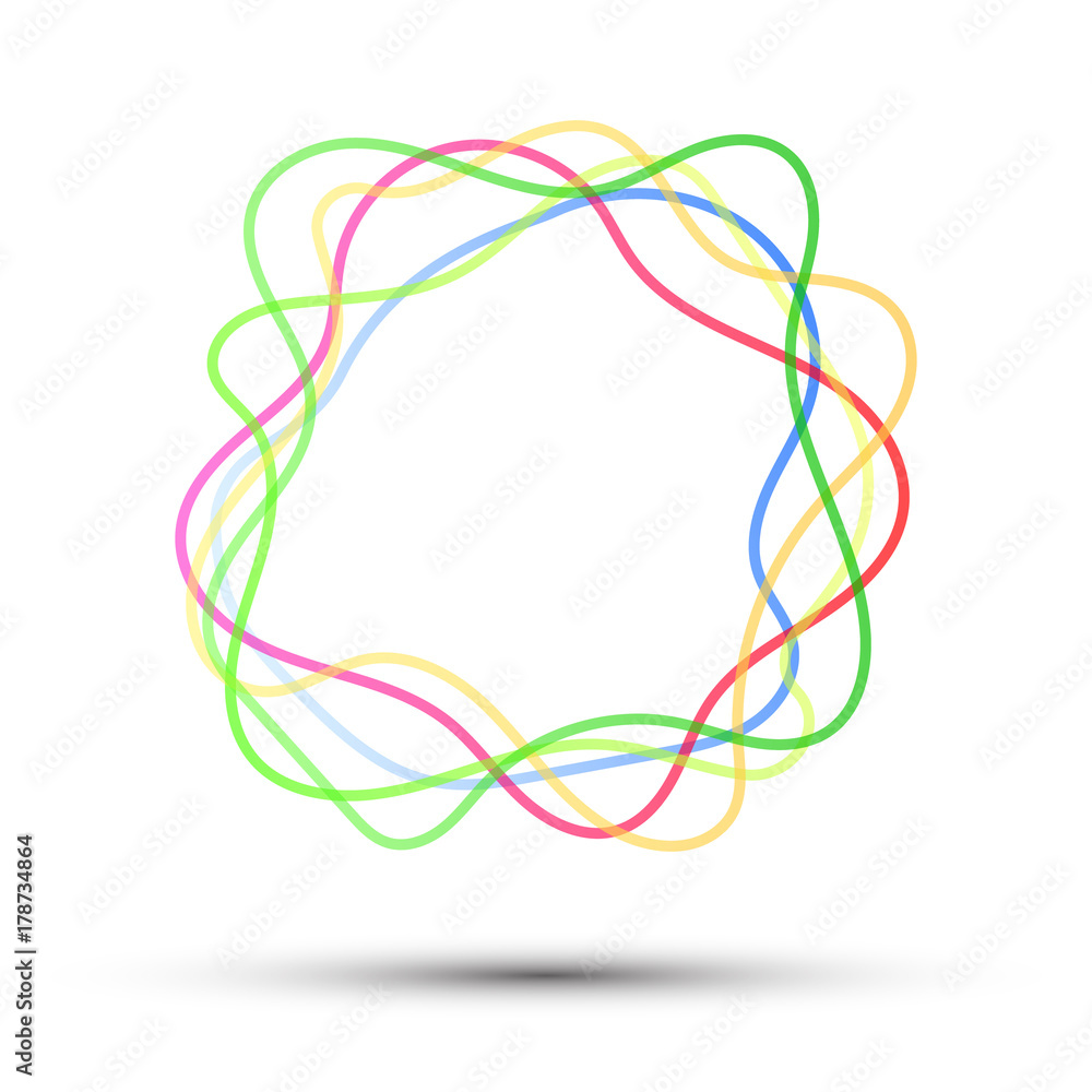 Abstract color curved lines and loops on white Abstract color curved lines and loops on white