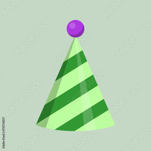 Party hat cone. Accessory, symbol of the holiday. Birthday Colorful Cap