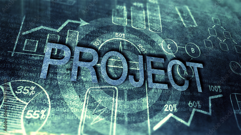 Fototapeta premium Blueprint targeting development project as business concept.
