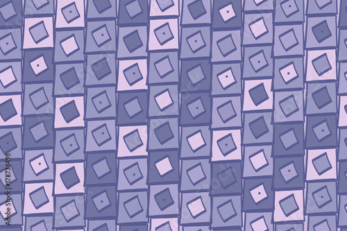 Abstract geometric seamless pattern with hand drawn squares, vector. There is a swatch in the panel. Elements are not cropped and hidden under mask