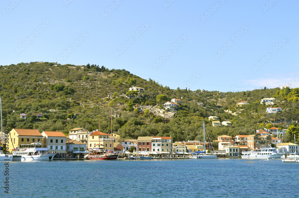 Antipaxos harbour tourist cruise ships