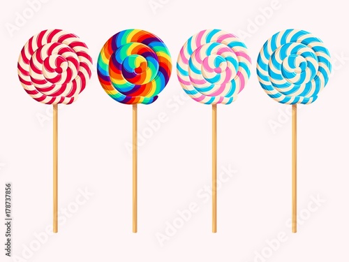 Papier peint Set of lollipops