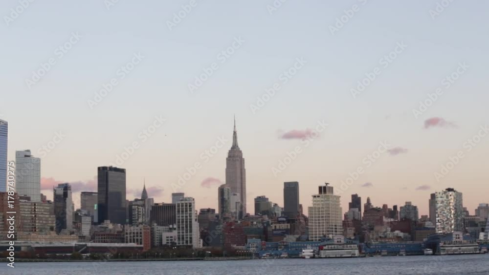 View of Downtown Manhattan New York City at Sunset View of Downtown Manhattan New York City at Sunset