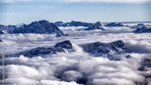 view from the to of the mountains, sea of clouds © Marcin