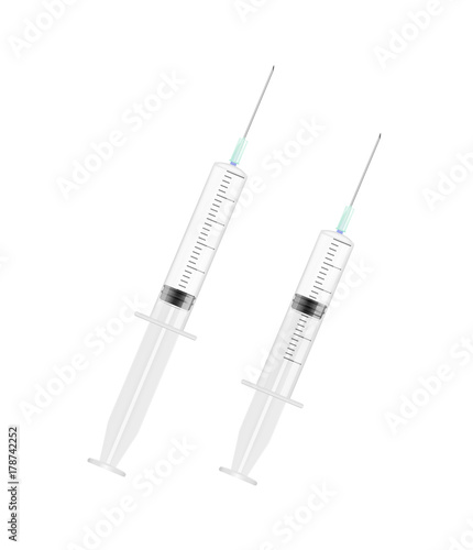 Realistic Detailed Syringe Set. Vector