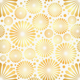 Abstract Golden flowers on white background