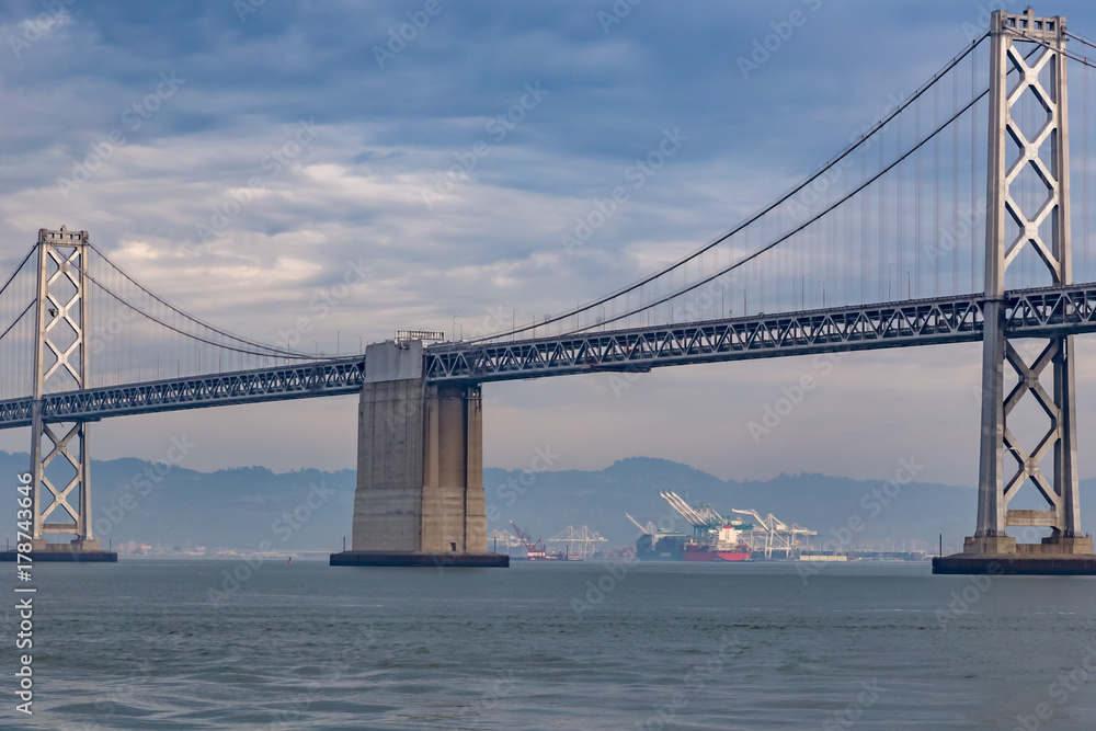Bay Bridge in San Francisco, California, showing