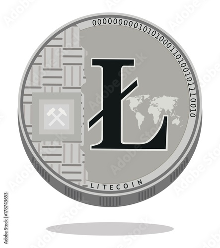 Crypto currency litecoin icon. Vector illustration.