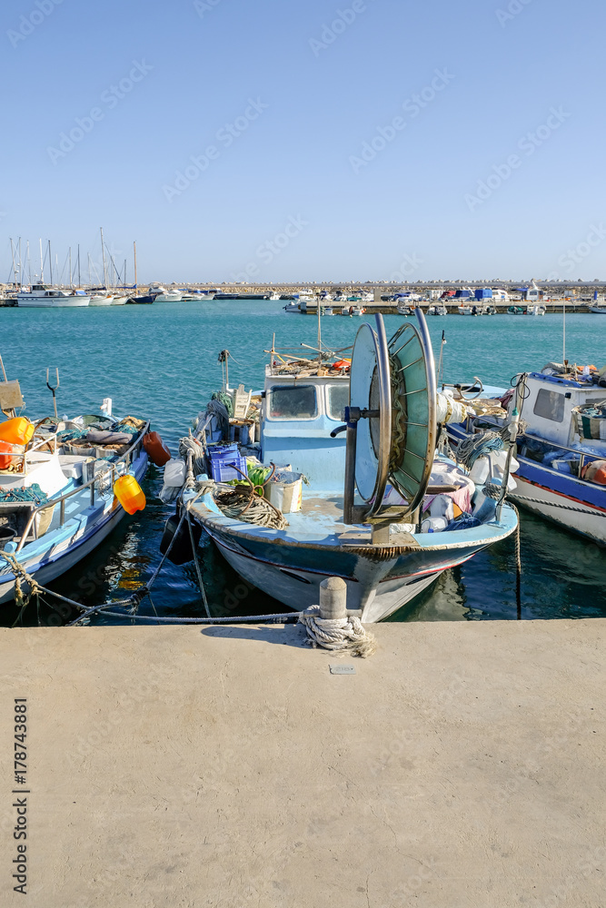 Fishing boat moored at Zygi, Cyprus