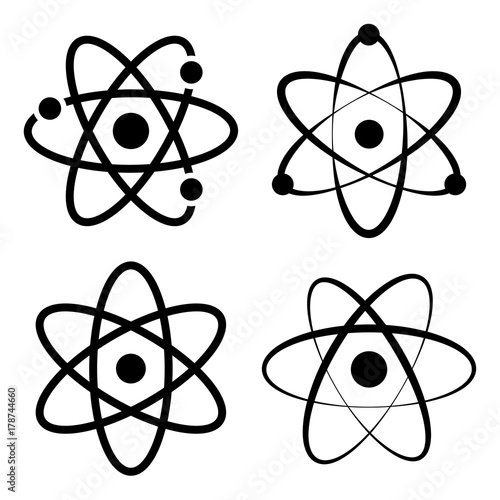 Atom icons set. Vector illustration