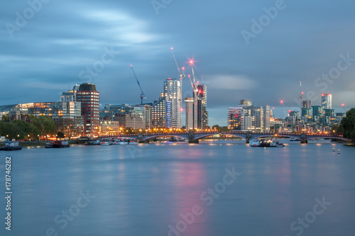 London Cityscape  River Thames at Twilight