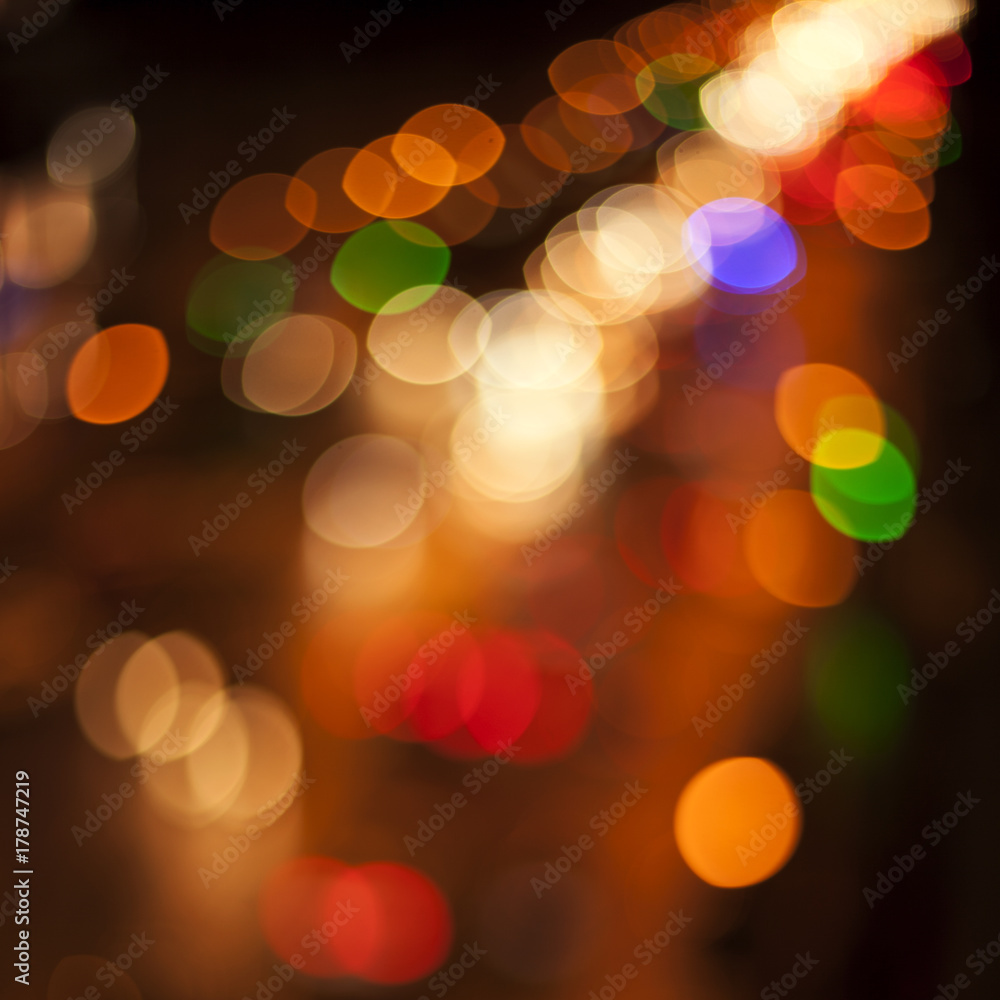 Blurred Defocused Multi Color Lights City