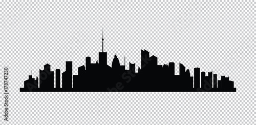 Set of vector cities silhouette
