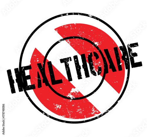 Healthcare rubber stamp. Grunge design with dust scratches. Effects can be easily removed for a clean, crisp look. Color is easily changed.