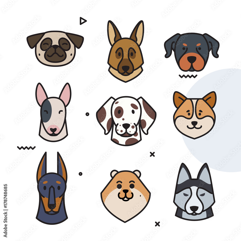 Fototapeta premium dog trend labels. 2018 year of the dog