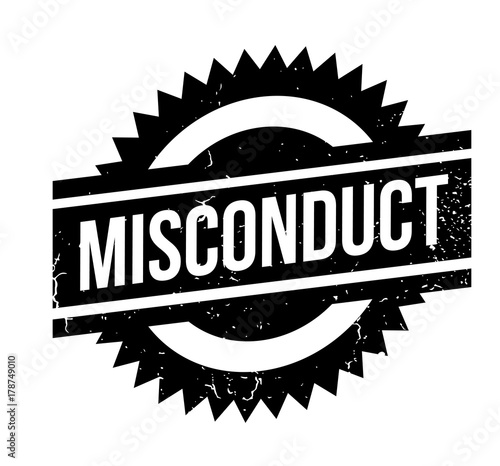 Misconduct rubber stamp. Grunge design with dust scratches. Effects can be easily removed for a clean, crisp look. Color is easily changed.