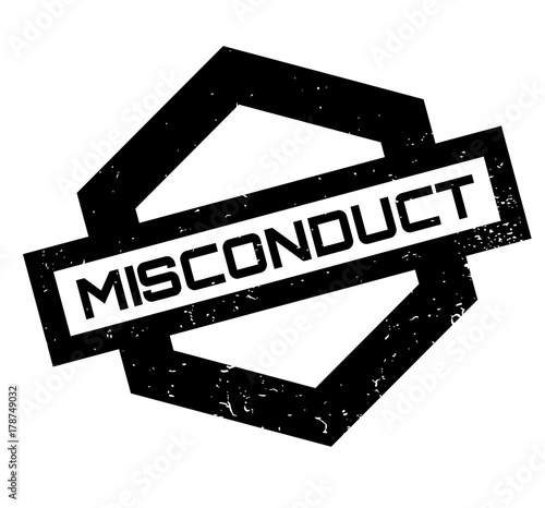 Misconduct rubber stamp. Grunge design with dust scratches. Effects can be easily removed for a clean, crisp look. Color is easily changed.