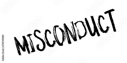 Misconduct rubber stamp. Grunge design with dust scratches. Effects can be easily removed for a clean, crisp look. Color is easily changed.