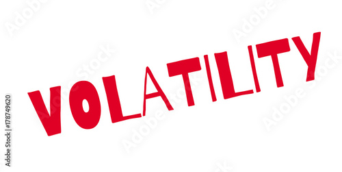 Volatility rubber stamp. Grunge design with dust scratches. Effects can be easily removed for a clean, crisp look. Color is easily changed.