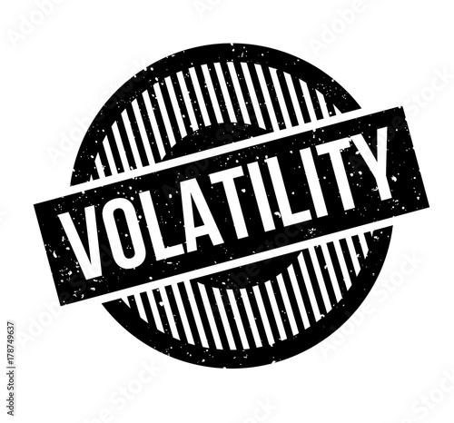 Volatility rubber stamp. Grunge design with dust scratches. Effects can be easily removed for a clean, crisp look. Color is easily changed.