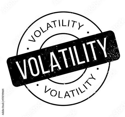Volatility rubber stamp. Grunge design with dust scratches. Effects can be easily removed for a clean, crisp look. Color is easily changed.