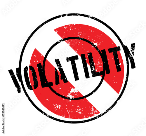 Volatility rubber stamp. Grunge design with dust scratches. Effects can be easily removed for a clean, crisp look. Color is easily changed.