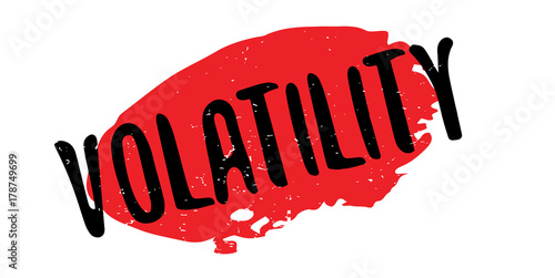 Volatility rubber stamp. Grunge design with dust scratches. Effects can be easily removed for a clean, crisp look. Color is easily changed.