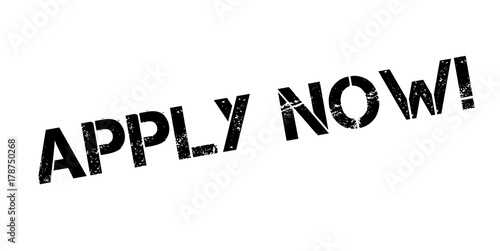Apply Now rubber stamp. Grunge design with dust scratches. Effects can be easily removed for a clean, crisp look. Color is easily changed.