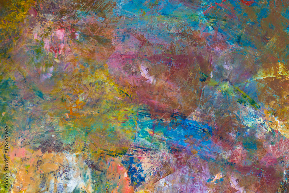 Oil paints on the palette. Oil paints on the palette.