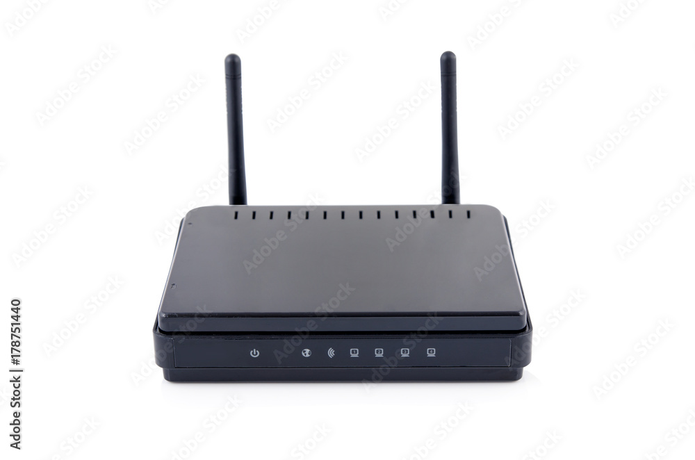 Wireless Wi-Fi router isolated on white Wireless Wi-Fi router isolated on white