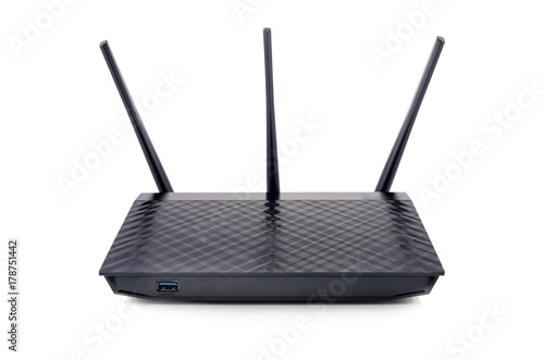 Wireless Wi-Fi router isolated on white