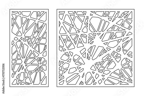 Set pattern geometric ornament. Card for laser cutting. Element decorative design. Geometric pattern. Vector illustration.