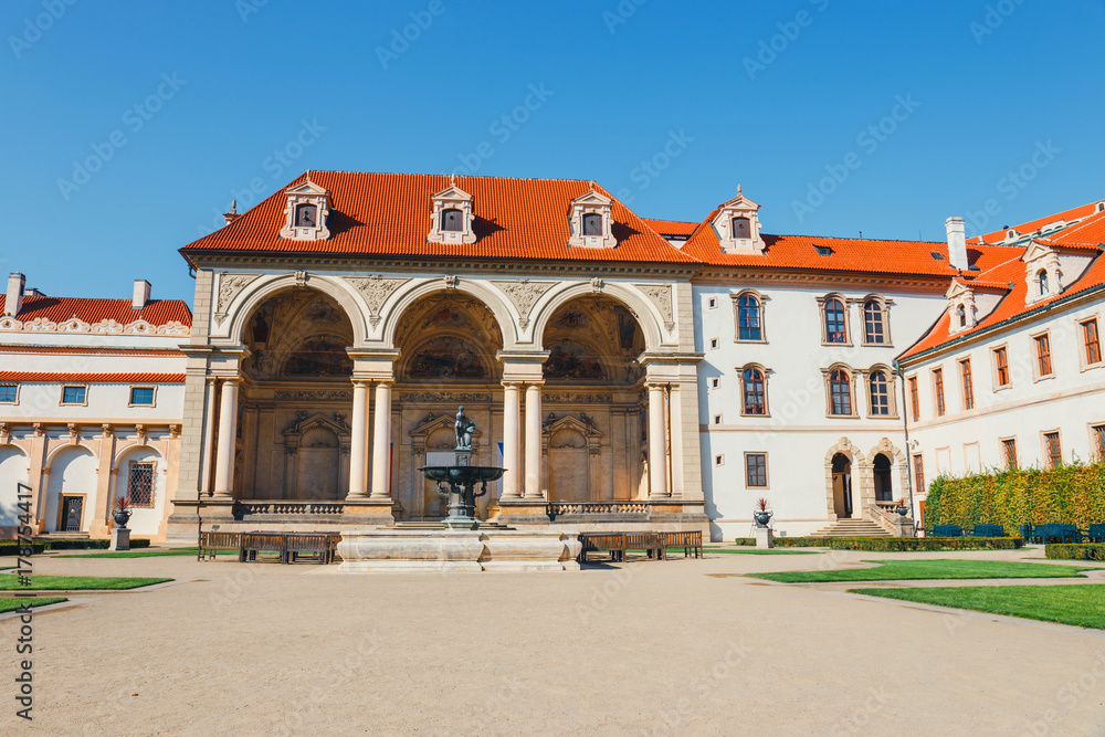 Fototapeta premium Wallenstein Palace currently the home of the Czech Senate in Prague, Czech Republic