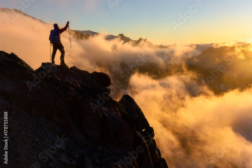 Summit climber at Mount Rainier National Park