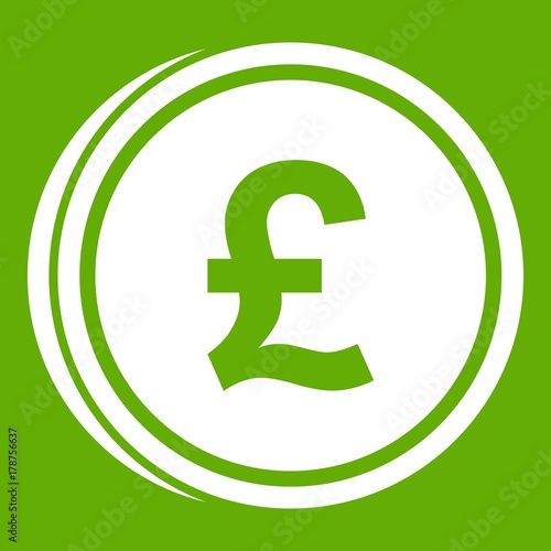 Coins of pound icon green