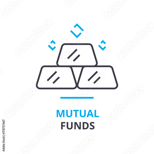 mutual funds concept, outline icon, linear sign, thin line pictogram, logo, flat vector, illustration