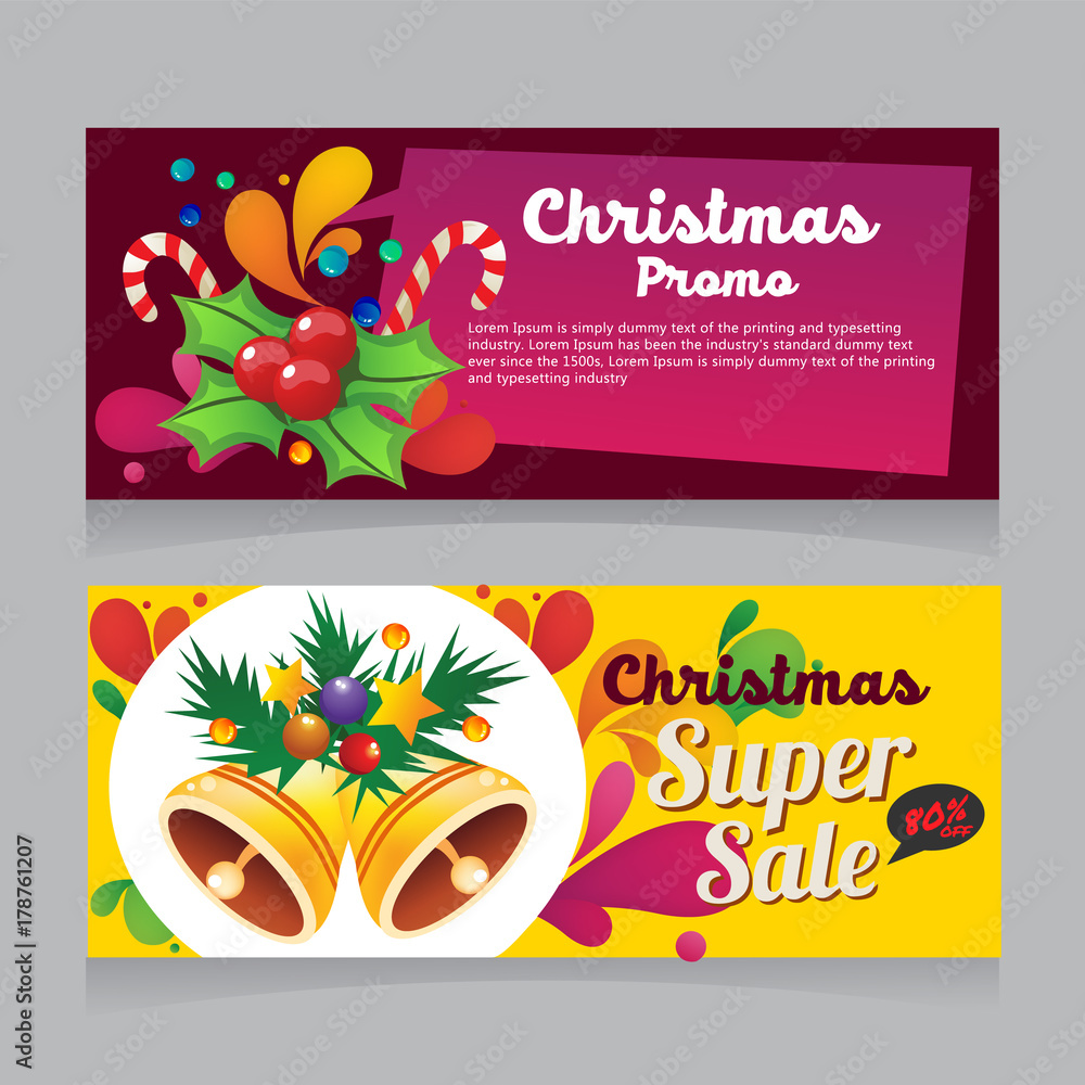 colorful christmas sale banner