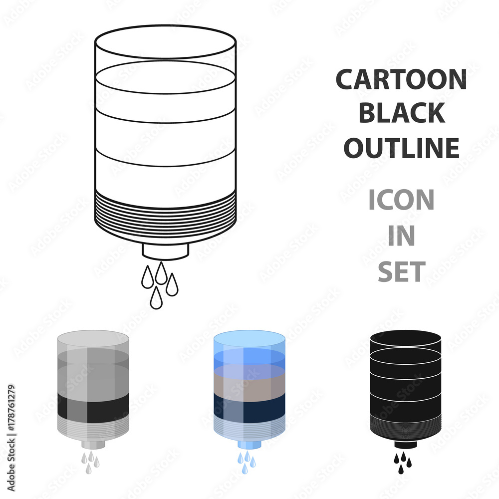 Water filter cartridge icon in cartoon style isolated on white background. Water  filtration system symbol stock vector illustration. Stock Vector | Adobe  Stock