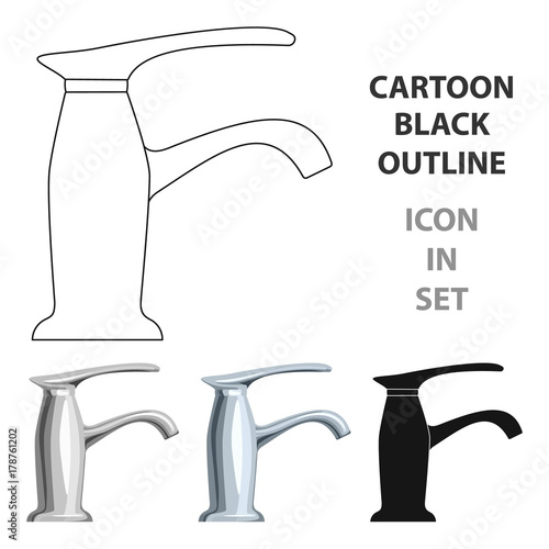 Faucet icon in cartoon style isolated on white background. Water filtration system symbol stock vector illustration.