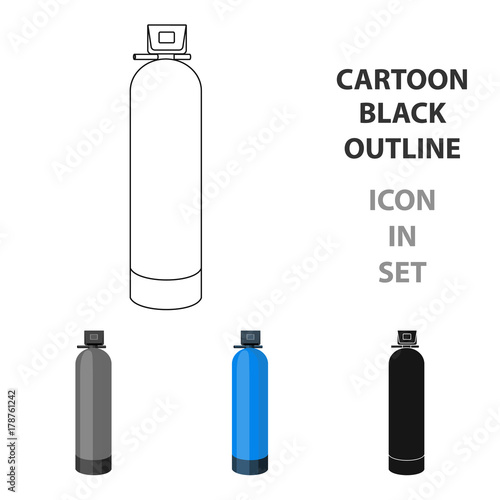 Water filter machine icon in cartoon style isolated on white background. Water filtration system symbol stock vector illustration.