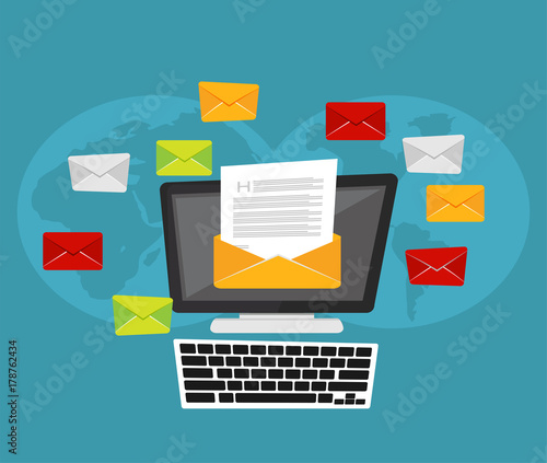 Vector illustration of Email. Email communication. Modern flat design for Web Banner , Website Element , or Web Template