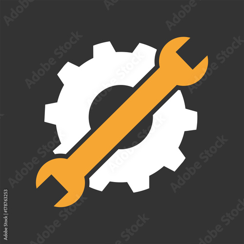 Maintenance or troubleshooting icon or symbol flat design.