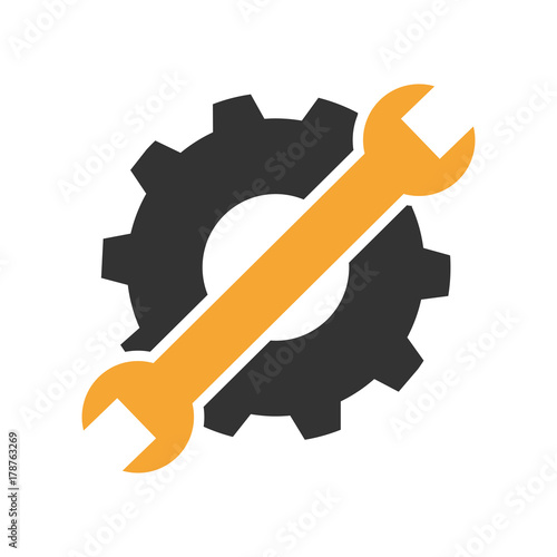 Maintenance or troubleshooting icon or symbol flat design.