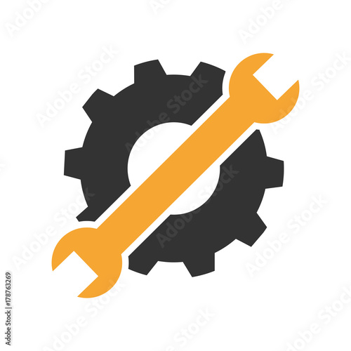 Maintenance or troubleshooting icon or symbol flat design. photo