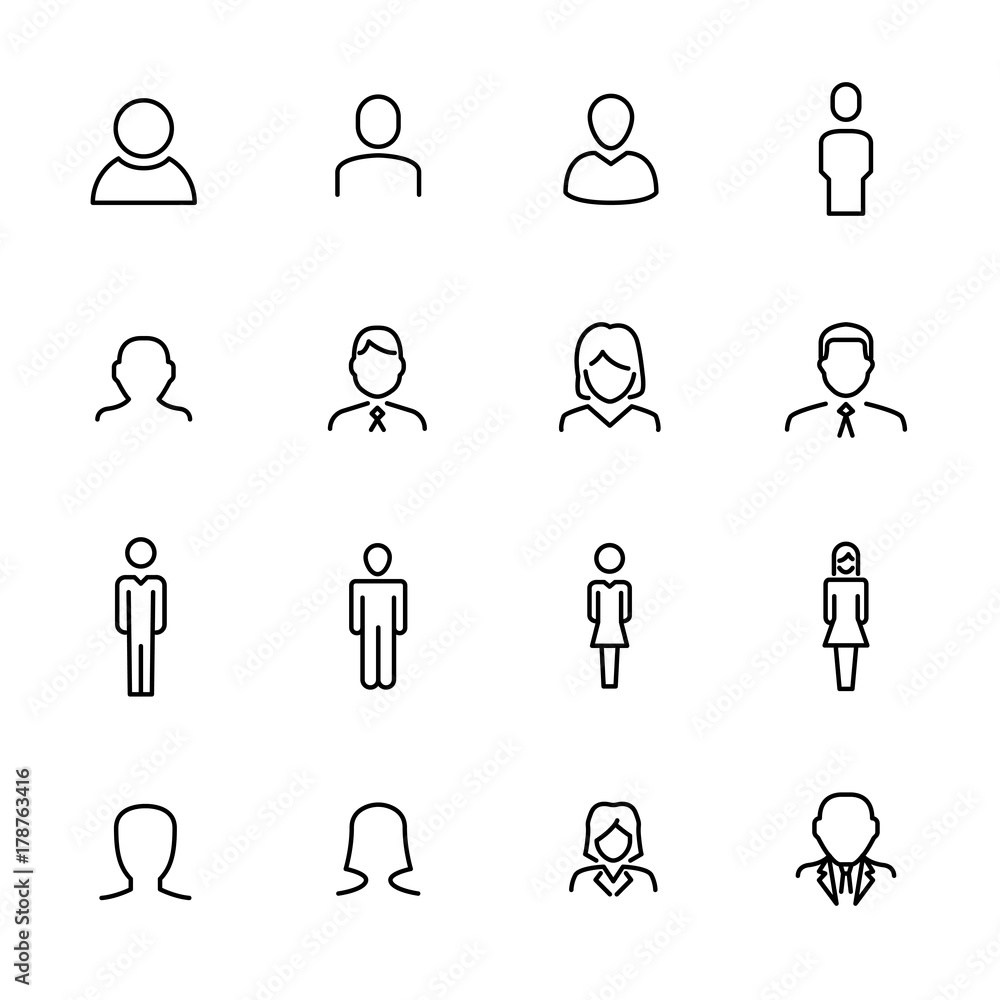 Premium set of user line icons. Stock Vector | Adobe Stock