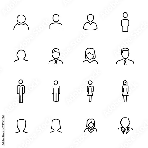 Premium set of user line icons.