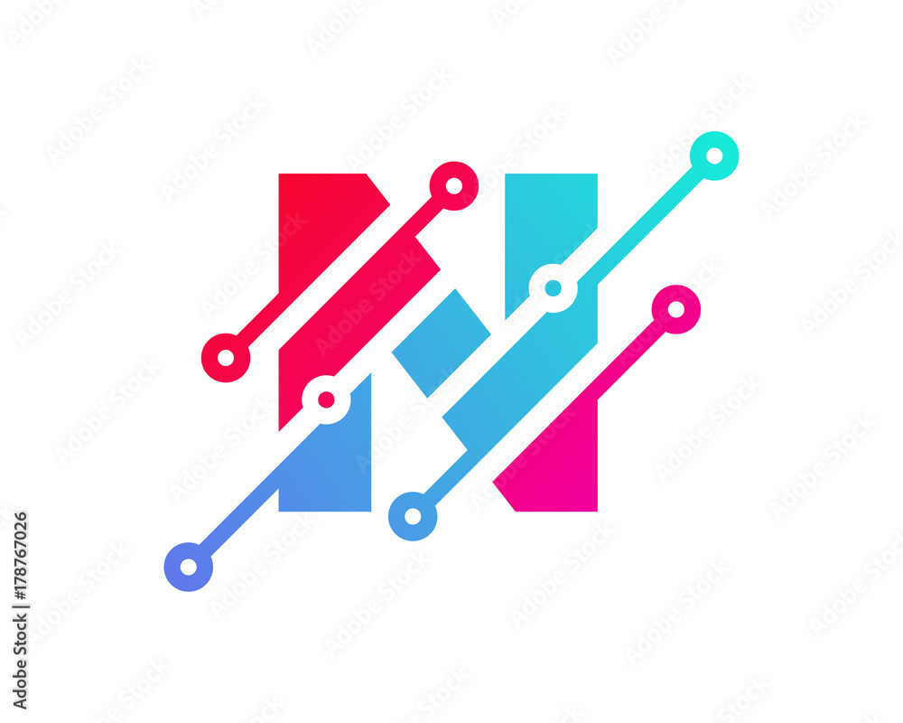 Digital Letter N Technology Icon Logo Design Element Digital Letter N Technology Icon Logo Design Element